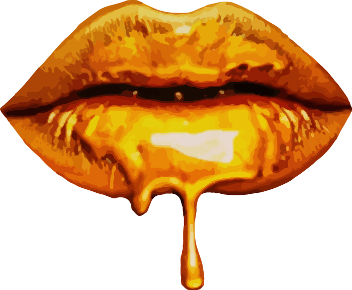 Lushus Restaurant gold lips logo